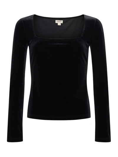 Shop L Agence Kinley Velvet Top In Black