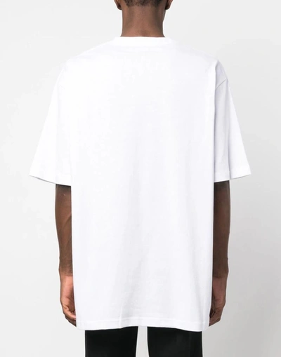 Shop Acne Studios Enriko Flower Logo Oversize T-shirt In White