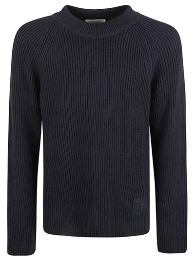 Shop Ami Alexandre Mattiussi Ami Paris Cotton And Wool Blend Sweater In Blue