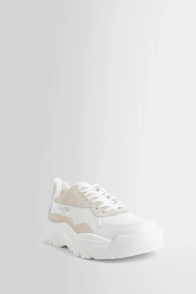 Shop Valentino Man White Sneakers