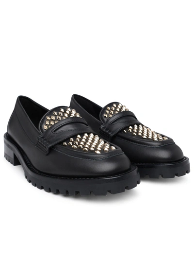 Shop Jimmy Choo Woman  Deanna Black Leather Loafers
