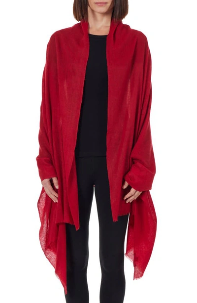 Shop Amicale Cashmere Light Weight Wrap In Red