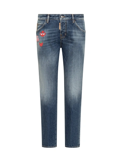 Shop Dsquared2 Pac-man X  Jeans In Navy Blue