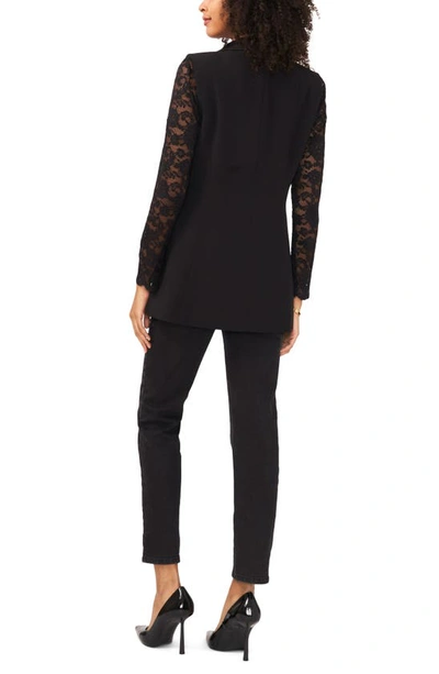 Vince Camuto Lace Sleeve Blazer In Rich Black