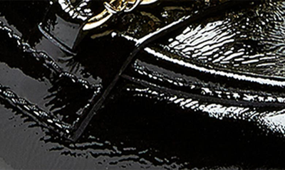 La Canadienne Dalilah Patent Chain Slip-on Loafers In Black Crinkle Patent