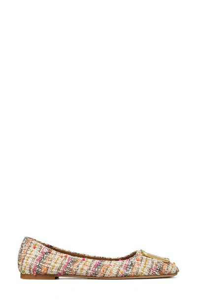 Shop Tory Burch Georgia Square Toe Ballet Flat In Pink / Orange Multi