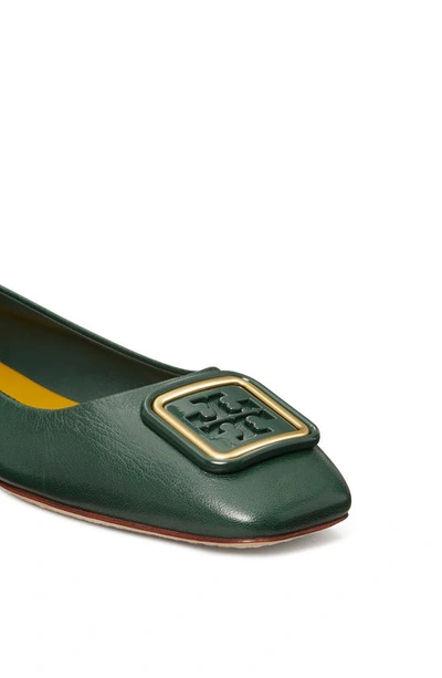 Shop Tory Burch Georgia Square Toe Ballet Flat In Vintage Fern