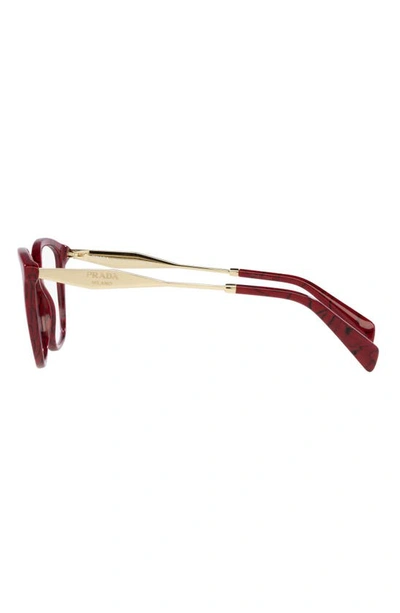 Prada 52mm Butterfly Optical Glasses In Grey