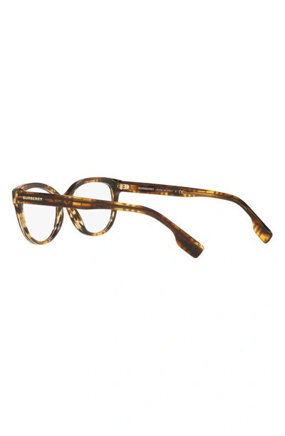 Shop Burberry Esme 54mm Square Optical Glasses In Striped Brown