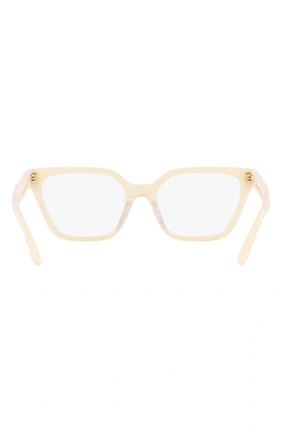 Shop Tory Burch 53mm Rectangular Optical Glasses In Milky Ivory
