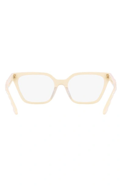 Tory Burch 53mm Rectangular Optical Glasses In Milky Ivory
