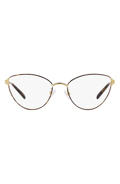 Shop Tory Burch 53mm Cat Eye Optical Glasses In Dark Tort