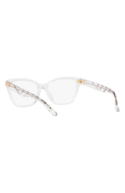 Tory Burch 53mm Rectangular Optical Glasses In Clear