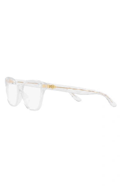 Tory Burch 53mm Rectangular Optical Glasses In Clear