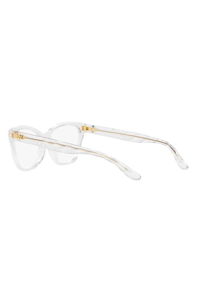 Tory Burch 53mm Rectangular Optical Glasses In Clear