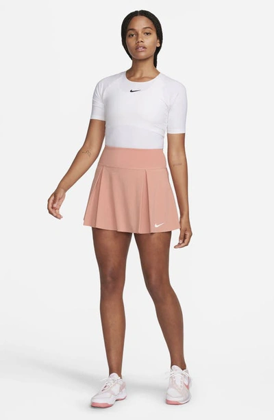 Shop Nike Dri-fit Advantage Tennis Skirt In Red Stardust/ White