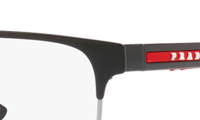 Shop Prada 55mm Rectangular Optical Glasses In Silver