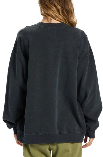 Shop Billabong Ride In Cotton Blend Graphic Sweatshirt In Black Sands 2