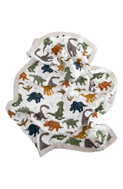 Little Unicorn Cotton Muslin Baby Quilt In Dino Friends
