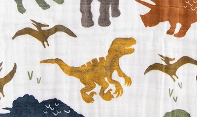 Little Unicorn Cotton Muslin Baby Quilt In Dino Friends
