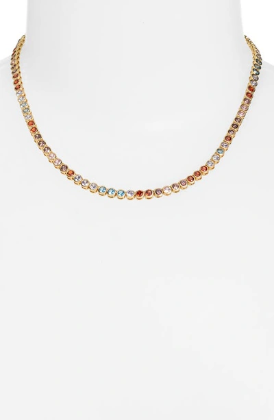 Shop Madewell Tennis Necklace In Rainbow Multi