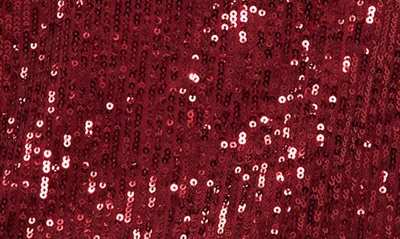 Cece Sequin Long Sleeve Top In Dark Wine