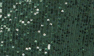 Cece Sequin Long Sleeve Top In Alpine Green