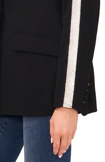 Shop Cece Rhinestone Side Stripe Blazer In Rich Black