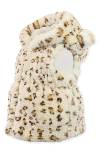 Shop Widgeon Ruched Faux Fur Vest In Cream Leopard