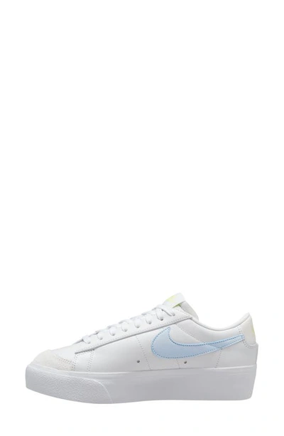 Shop Nike Blazer Low Platform Sneaker In White/ Blue Tint-lemon Twist