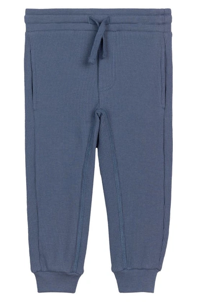 Shop Miles Baby Kids' Waffle Knit Joggers In Blue