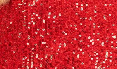 Vince Camuto Sequin Cap Sleeve Top In Ultra Red