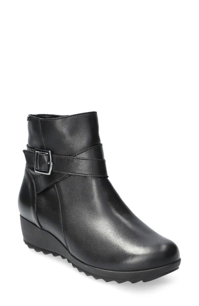 Shop Mephisto Avril Zip Wedge Bootie In Black Silk