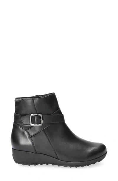 Shop Mephisto Avril Zip Wedge Bootie In Black Silk