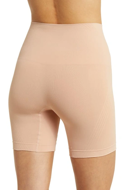 Chantelle Lingerie Smooth Comfort Mid Length Bike Shorts In Clay Beige