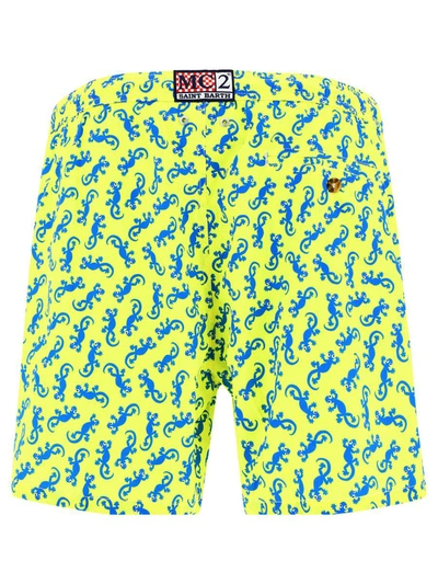 Shop Mc2 Saint Barth "gecko" Swimsuit In Yellow