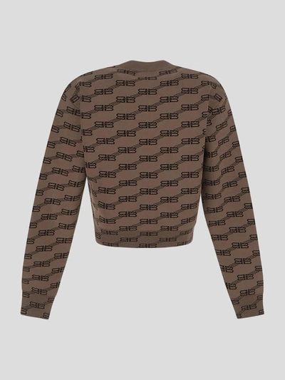 Shop Balenciaga Sweaters In Beigebrown