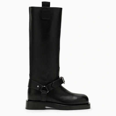Shop Burberry Saddle High Boot In Black