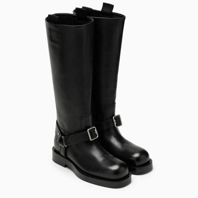 Shop Burberry Saddle High Boot In Black