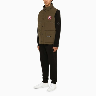 Shop Canada Goose Padded Military Waistcoat In Green