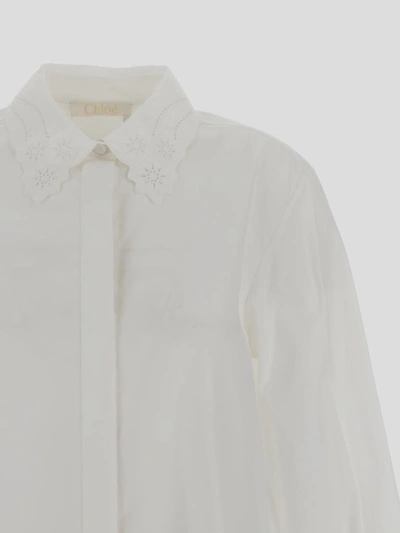 Shop Chloé Chloè Shirts In White