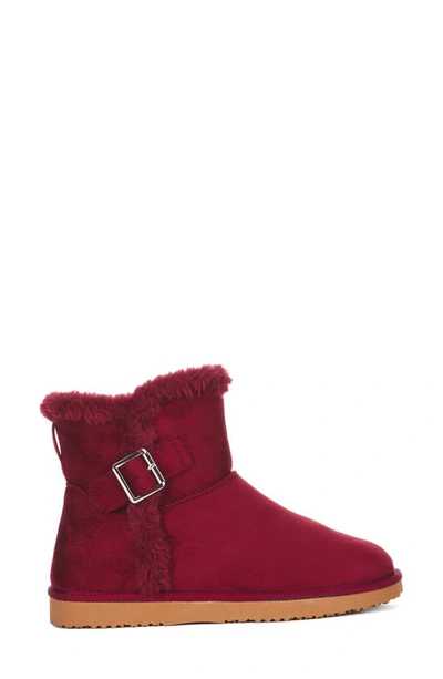 Shop Floopi Faux Fur Lined Ankle Boot In Burgundy