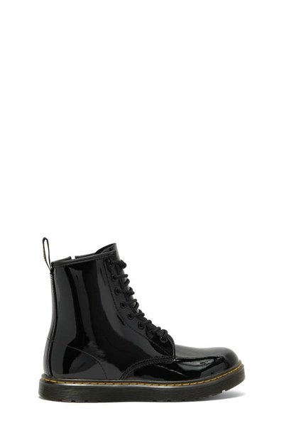 Shop Dr. Martens' Dr. Martens Kids' Zavala Combat Boot In Black Patent Leather