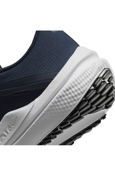 Shop Nike Air Winflo 10 Running Shoe In College Navy/ Metallic Silver
