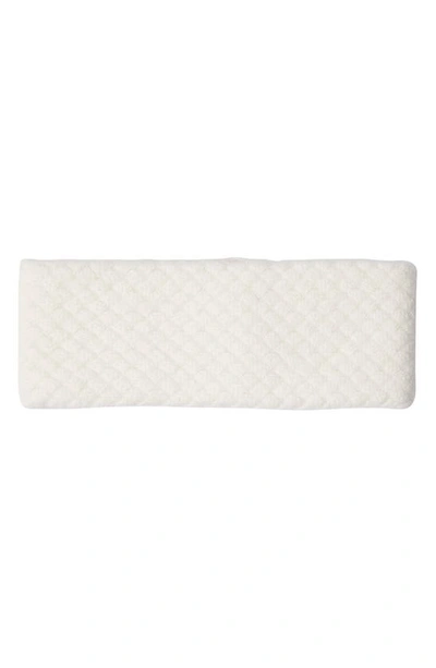Sofia Cashmere Lattice Stitch Cashmere Knit Headband In Ivory