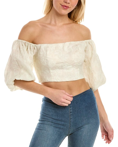 Shop Ramy Brook Marley Linen Top In Beige