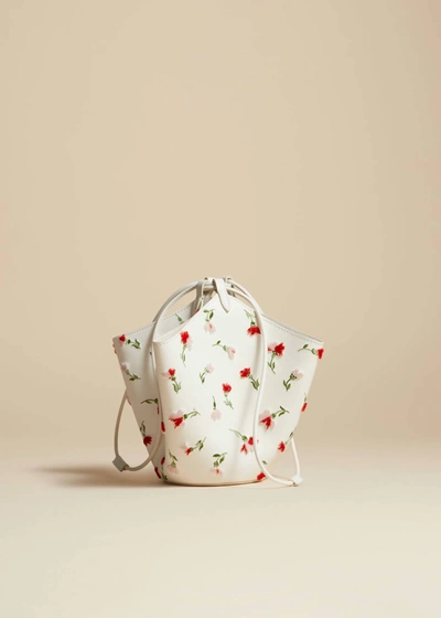 Shop Khaite Lotus Drawstring Mini Bag In White Multi