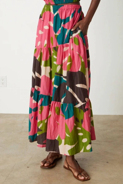 Shop Velvet By Graham & Spencer Lydia Printed Tiered Skirt In Multi