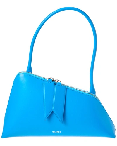 Shop Attico Sunrise Leather Shoulder Bag In Blue