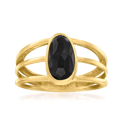 Shop Canaria Fine Jewelry Canaria Black Onyx Open-space Ring In 10kt Yellow Gold